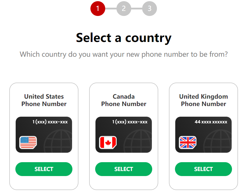 select a country