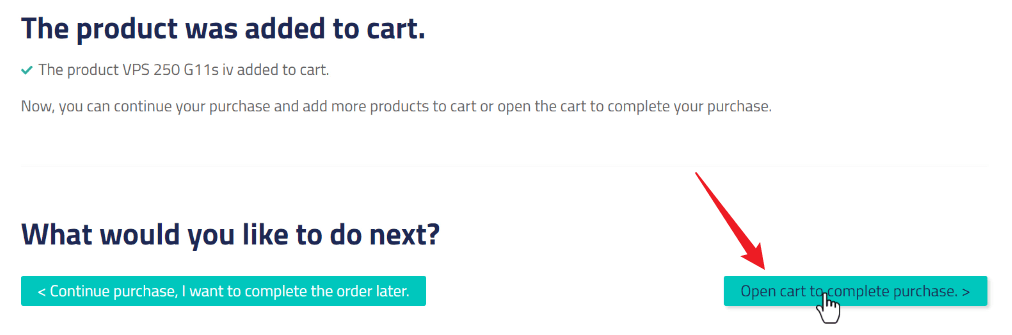 open the cart