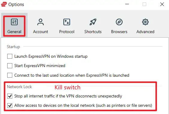 expressvpn kill switch network lock