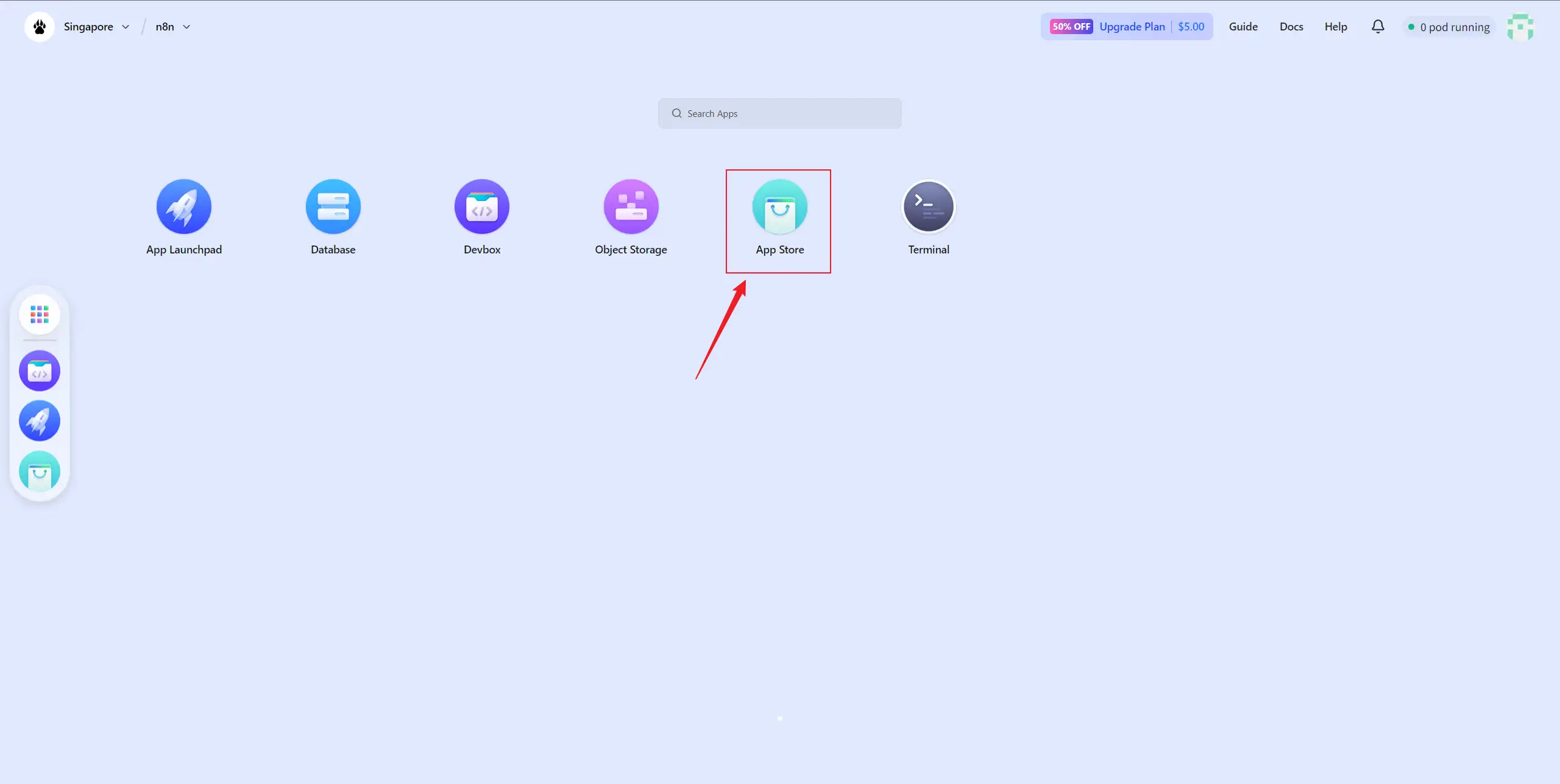 to clawcloud appstore